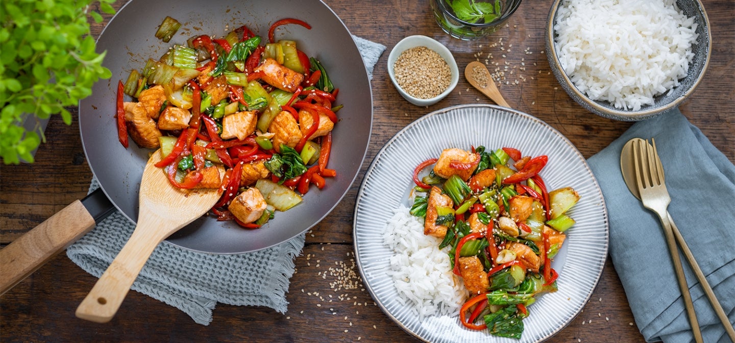 Teriyaki-Lachs mit Gemüse