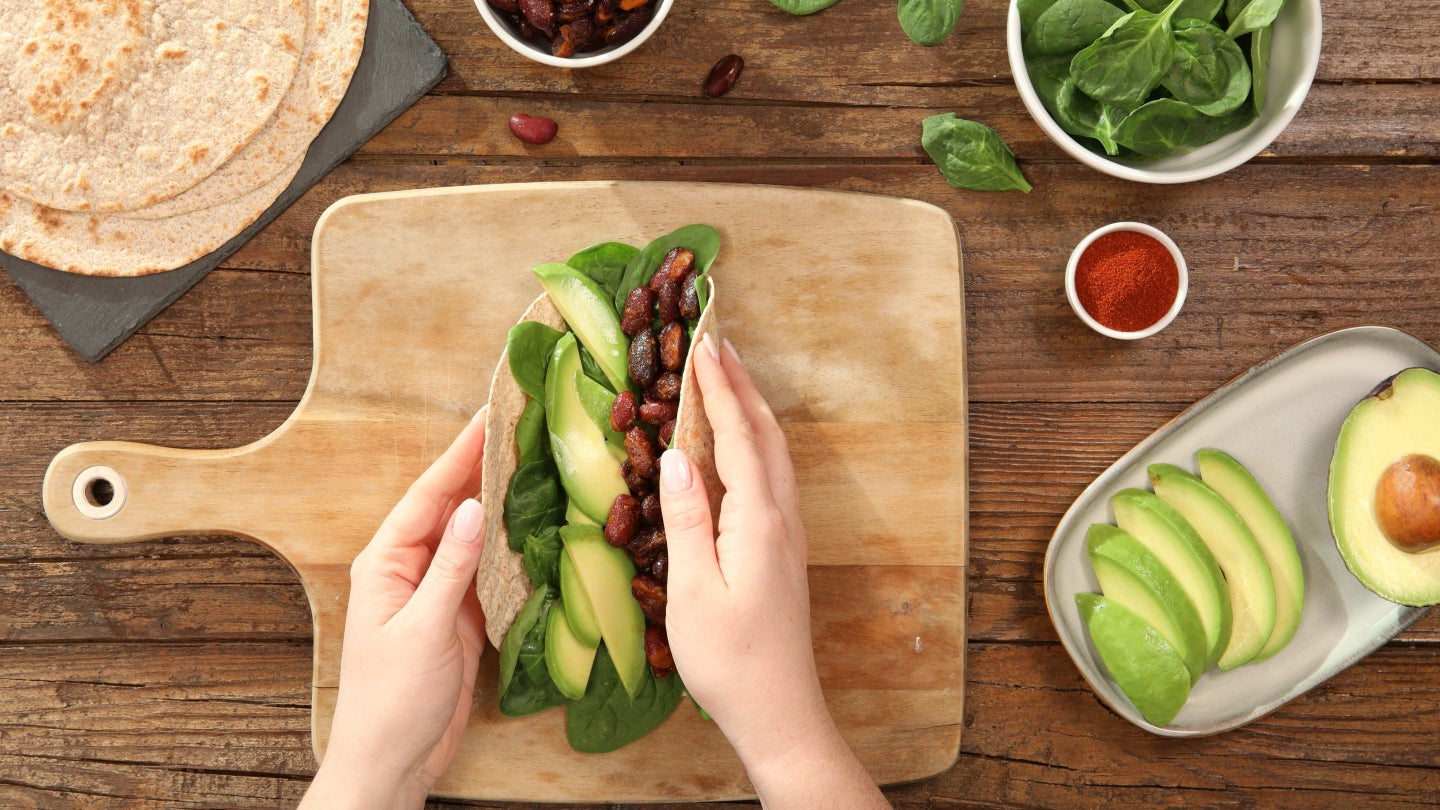 Wrap wird zubereitet