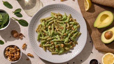 Bild Vollkornpasta 20mit 20Spinat 20und 20Avocado