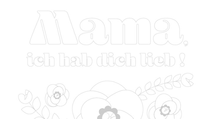 Ausmalbild Muttertag mittel
